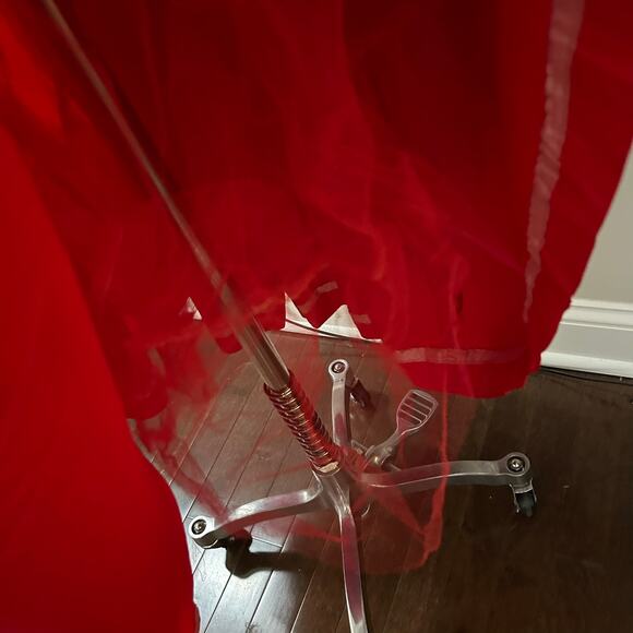 1950s Jonny Herbert Couture Red Taffeta Party Dress XS Rockabilly Pin Up Vtg - Picture 14 of 16